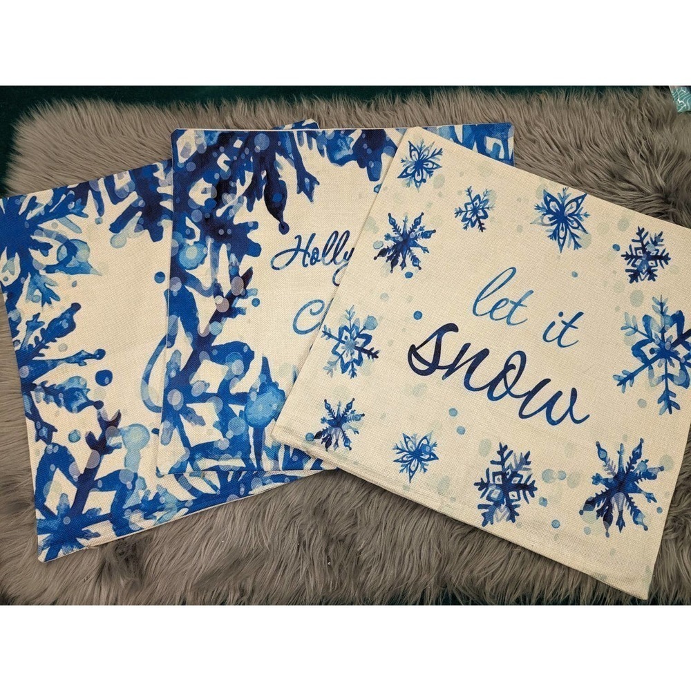 Blue Christmas Winter pillow cases